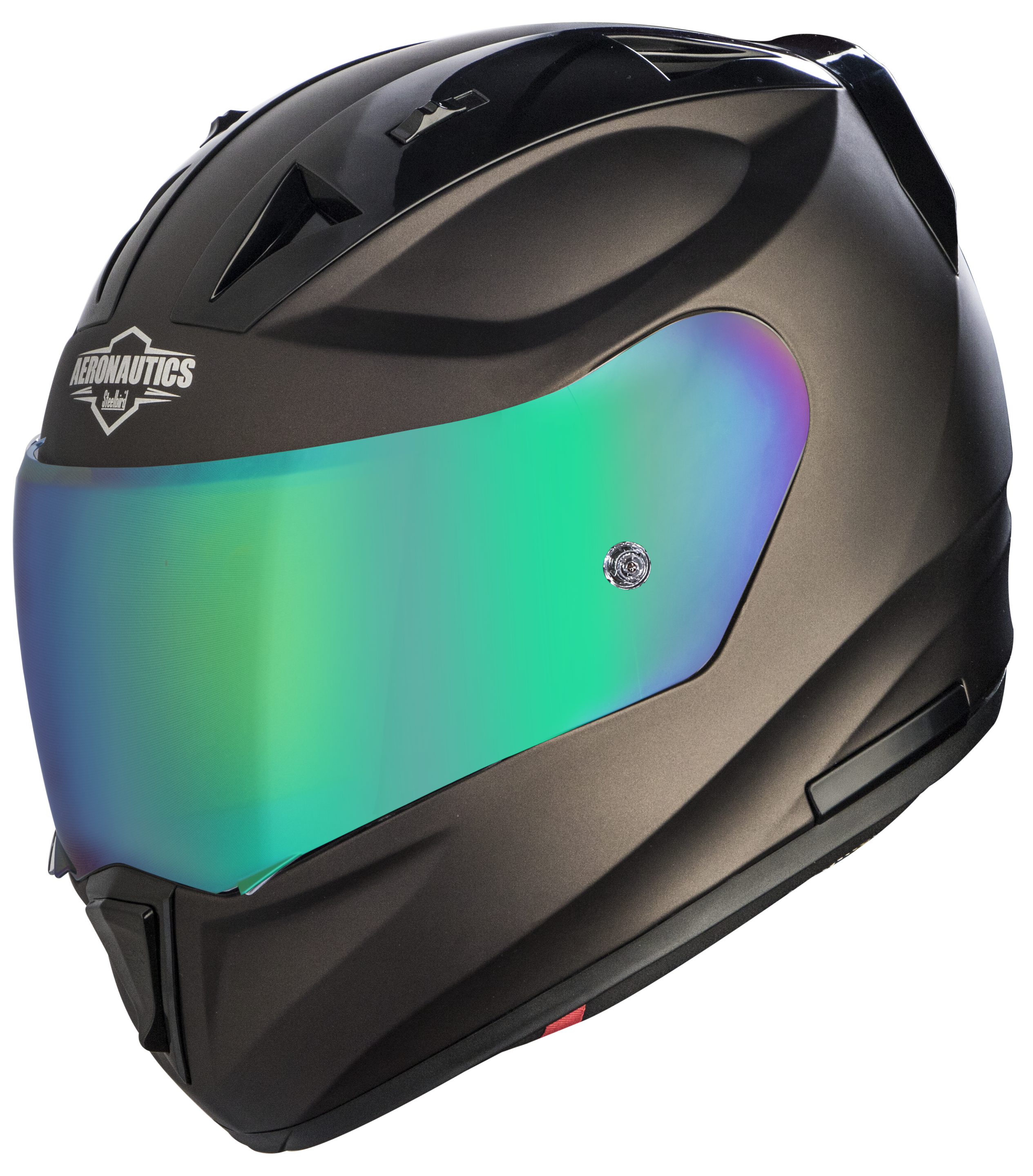 SA-1 Aeronautics Mat Royal Brown With Anti-Fog Shield Rainbow Chrome Visor